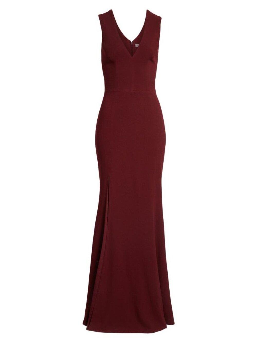 🆕DRESS THE POPULATION Plunge Sandra Trumpet Gown Dress Burgundy Medium 6 - Picture 5 of 12